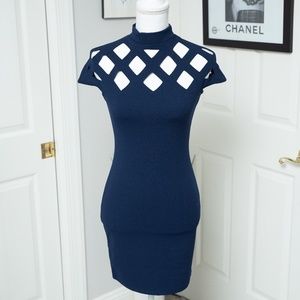 NWT Boohoo Cut Out Navy Mini Dress